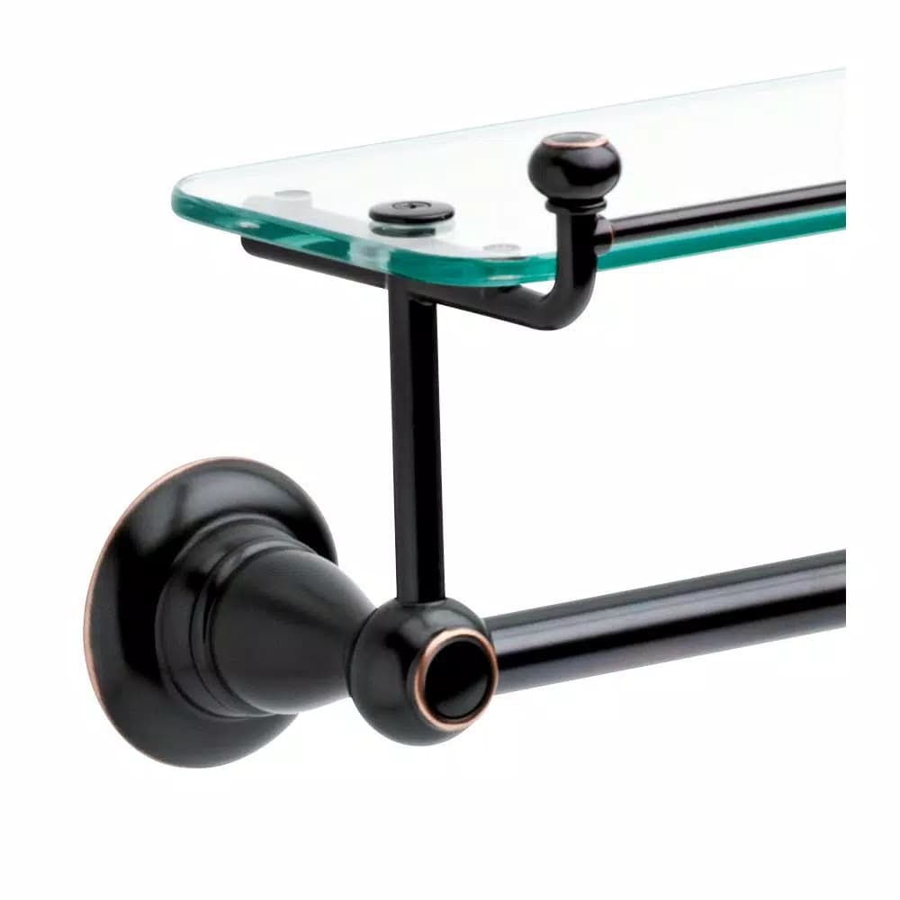 Delta Porter 18 in. Towel Bar with Glass Shelf, Oil Rubbed Bronze