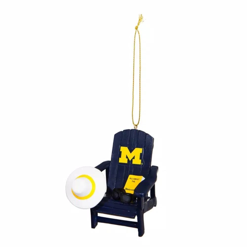 Team Sports America University of Michigan NCAA Adirondack Chair Christmas Ornament