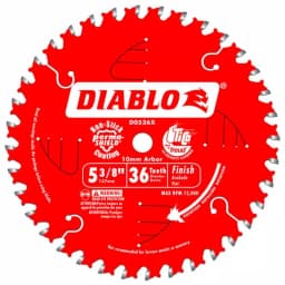 Diablo 5-3/8 in. 36-Tooth 10 mm Arbor Finish Trim Saw Blade for Cordless Saws thumbnail 1