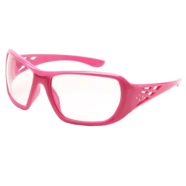 Girl Power At Work Rose Ladies Eye Protection Safety Glasses, Pink Frame with Clear Lens