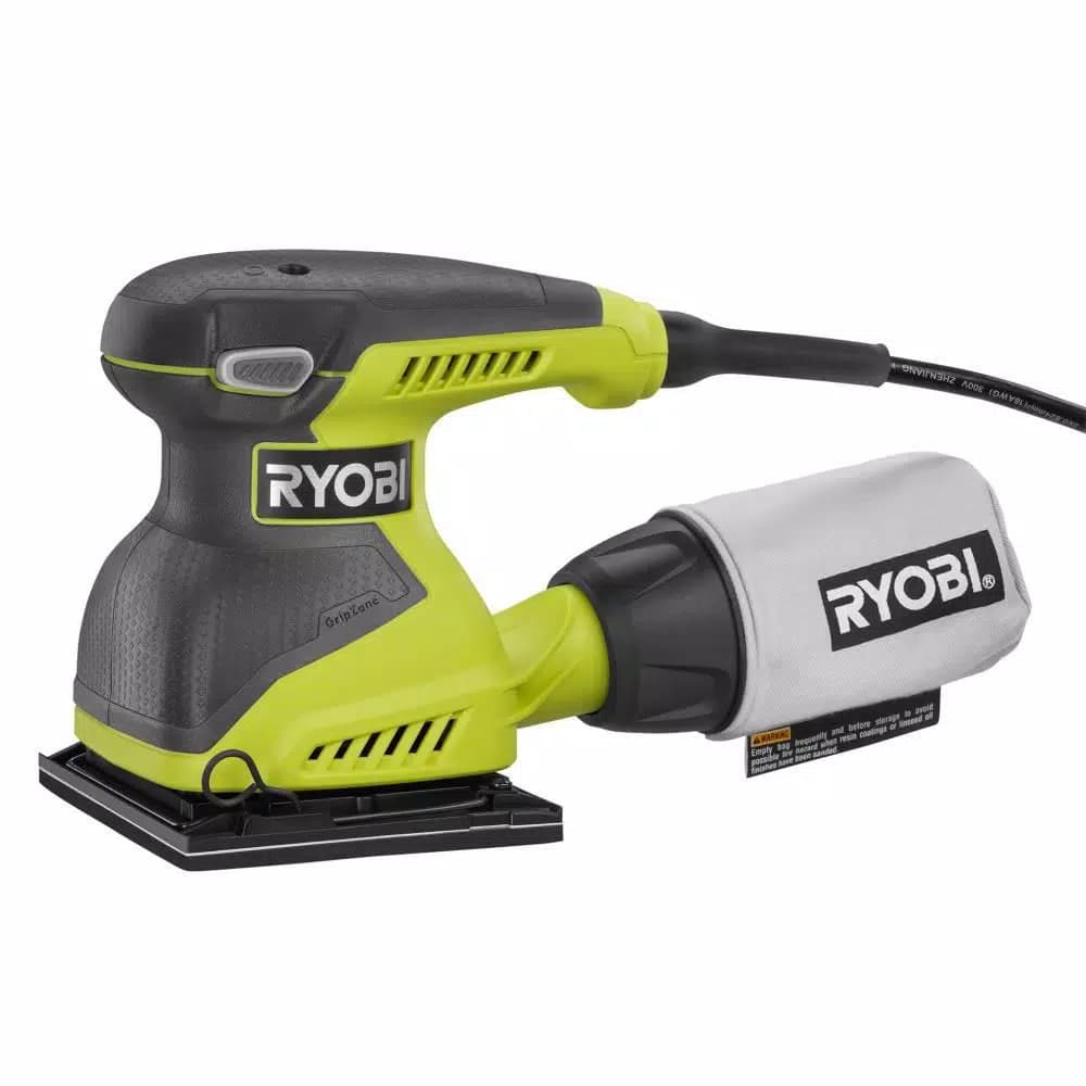 RYOBI 2 Amp Corded 1/4 Sheet Sander with 14,000 OPM and Carrying Case