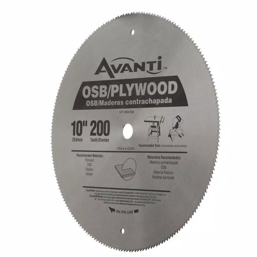 Avanti 10 in. 200-Teeth OSB, Plywood, and Plastic Saw Blade