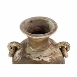 LITTON LANE 28" Distressed Beige and Brown Ceramic Amphora Floor Vase - Farmhouse Style thumbnail 4