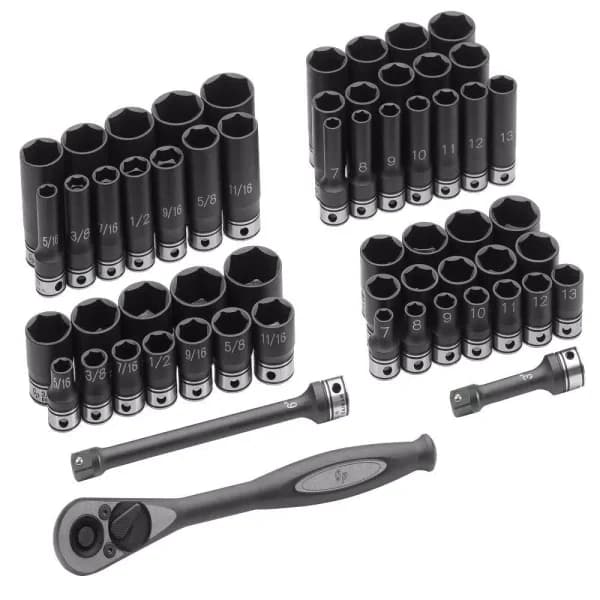 GP Grey Pneumatic 3/8 in. Drive 59-Piece Fractional and Metric Duo-Socket Set