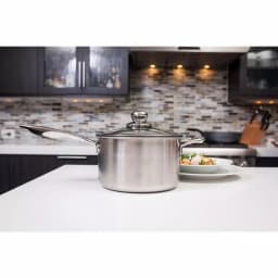 Swiss Diamond Premium Clad 2.6 qt. Stainless Steel Saucepan with Glass Lid thumbnail 2