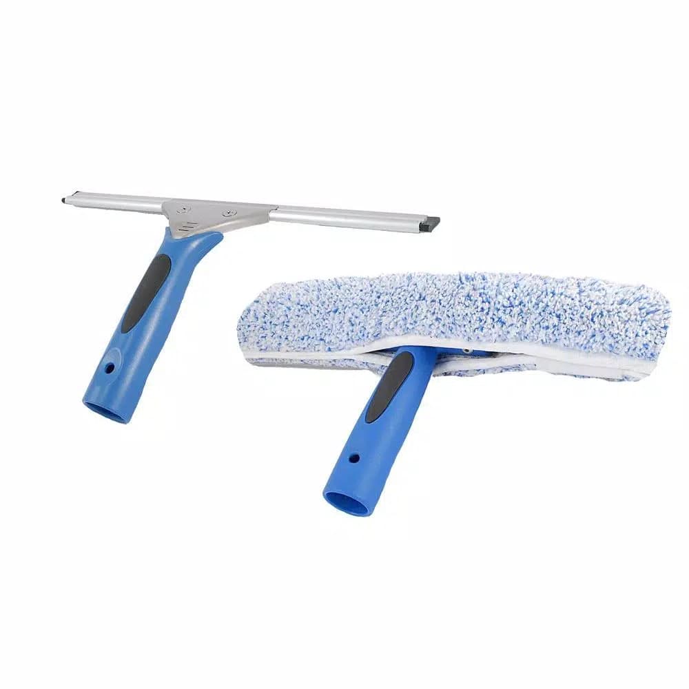 Ettore ProGrip Window Cleaning Kit - 12 in. Squeegee and 10 in. Microfiber Washer