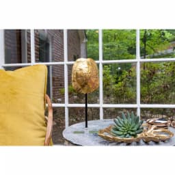 3R Studios Gold Leaf Cast Iron Decorative Tray - Modern Metal Home Decor thumbnail 3