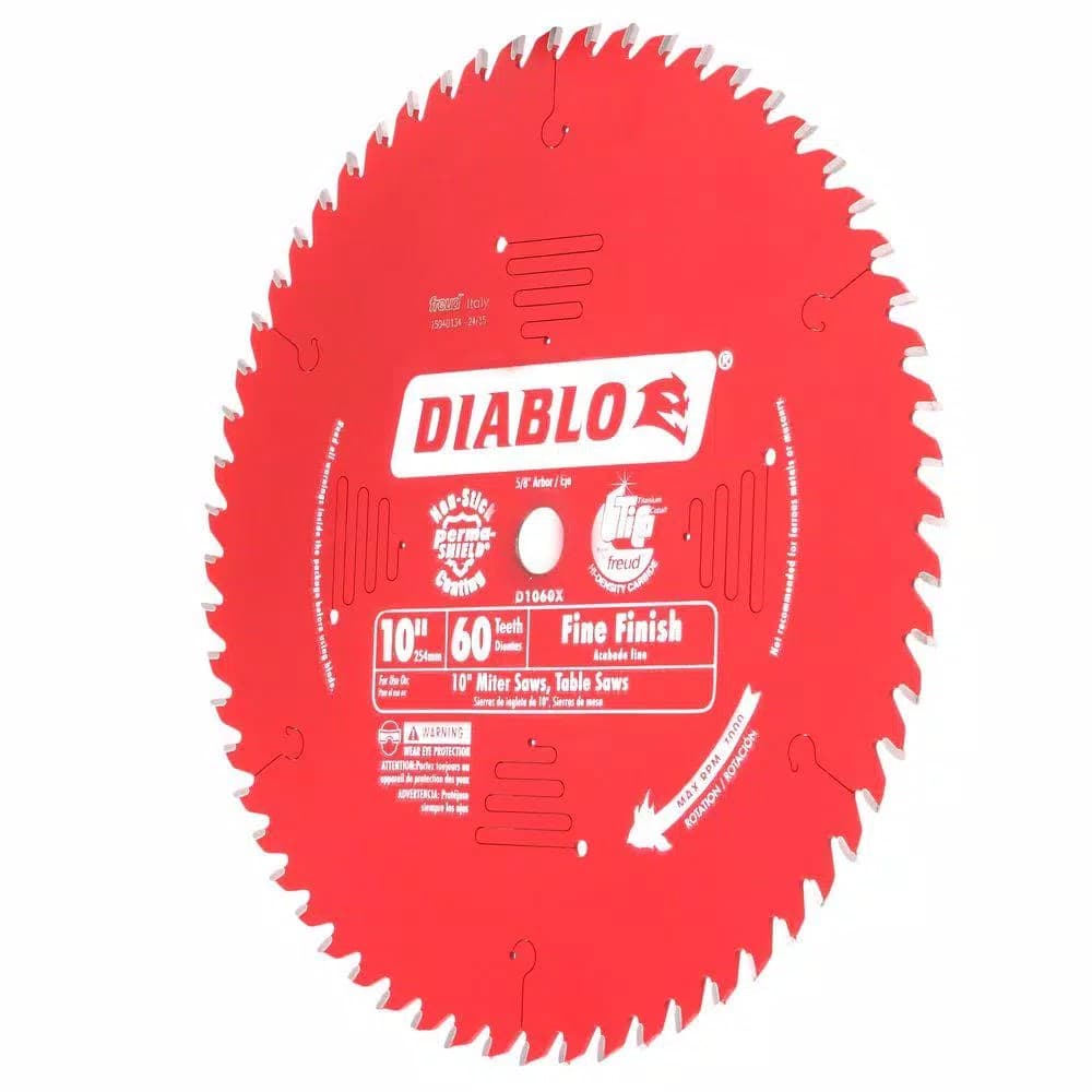 Diablo 10 in. x 60-Teeth Fine Finish Carbide Circular Saw Blade