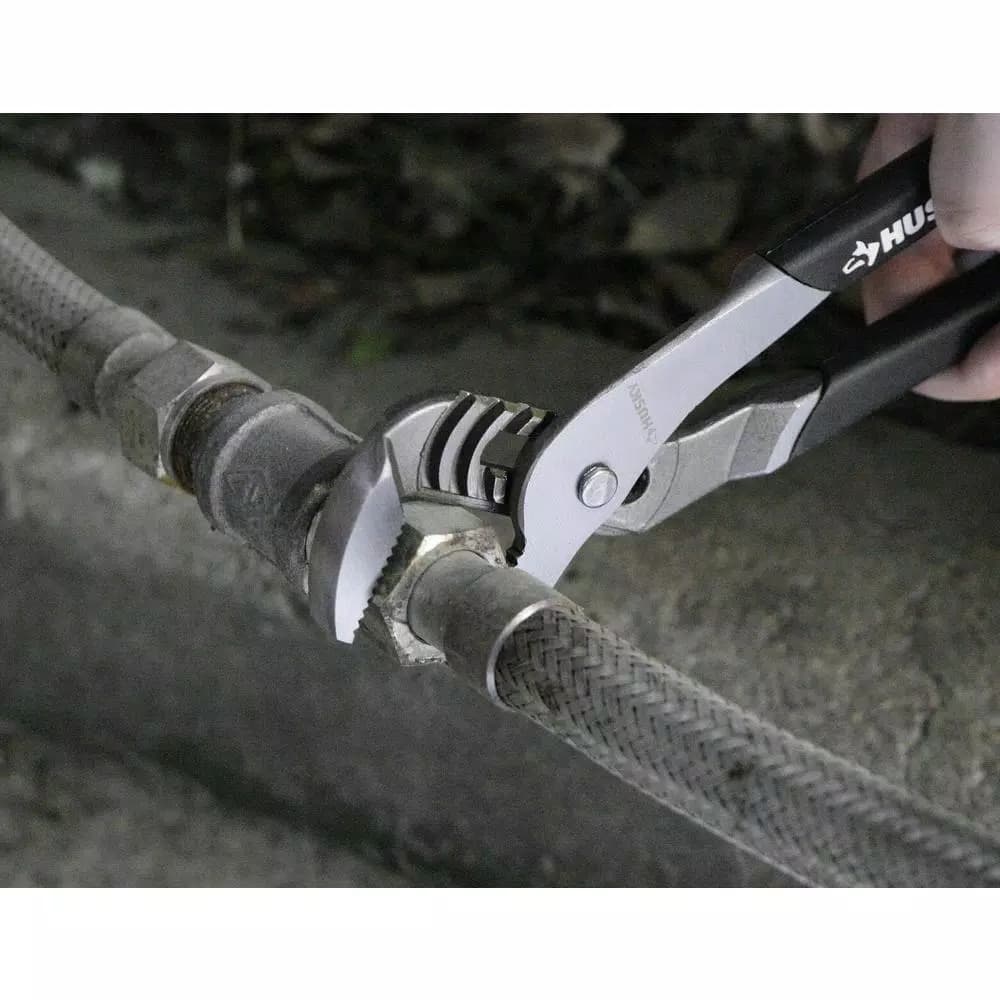 Husky 3-Piece Pliers and Wrench Set with Groove Joint, Slip Joint, and Double Speed Adjustable Wrench