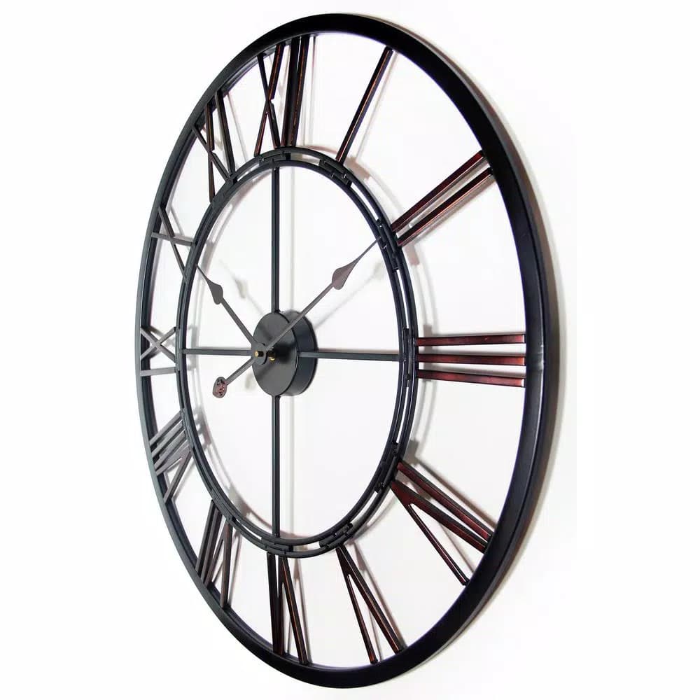 Infinity Instruments Metal Fusion 28 in. Round Metal Wall Clock - Black