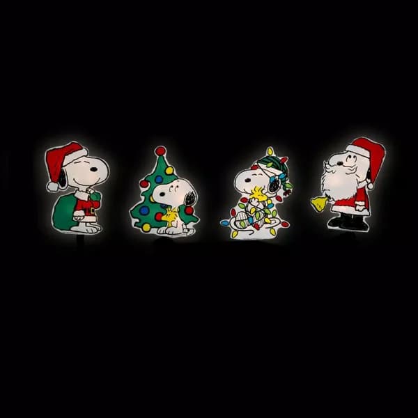 Peanuts Snoopy 12 in. LED Lighted Christmas Pathway Markers