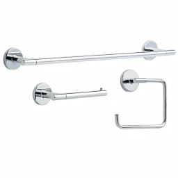 Delta Lyndall 3-Piece Chrome Bath Hardware Set: 24 in. Towel Bar, Towel Ring, and Toilet Paper Holder thumbnail 1