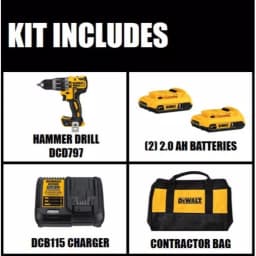 DEWALT 20V MAX XR Brushless 1/2 in. Compact Hammer Drill with Tool Connect, (2) 2.0Ah Batteries & Charger thumbnail 2