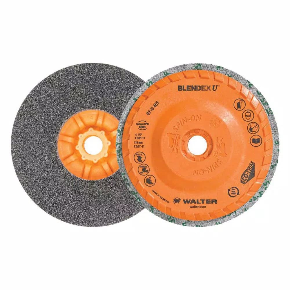 WALTER SURFACE TECHNOLOGIES Blendex U 4.5 in. x 5/8 in.-11 Cup Disc (5 Pack) for Deburring and Finishing