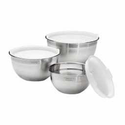 Cuisinart 3-Piece Stainless Steel Mixing Bowl Set with Lids thumbnail 1