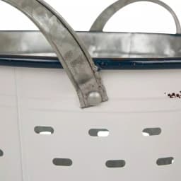 Glitzhome Farmhouse Enamel Metal Basket Set of 2 - White and Galvanized Iron Storage Baskets thumbnail 5