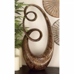 LITTON LANE 31 in. x 15 in. Abstract Polystone Sculpture with Brown Patina Finish thumbnail 8