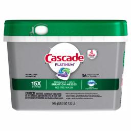 Cascade Platinum ActionPacs Dishwasher Detergent with Dawn, Fresh Scent (2 x 36-Count) thumbnail 1