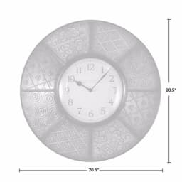FirsTime 20.5 in. Round Patchwork Wall Clock, Multicolor Modern Quartz Movement thumbnail 6
