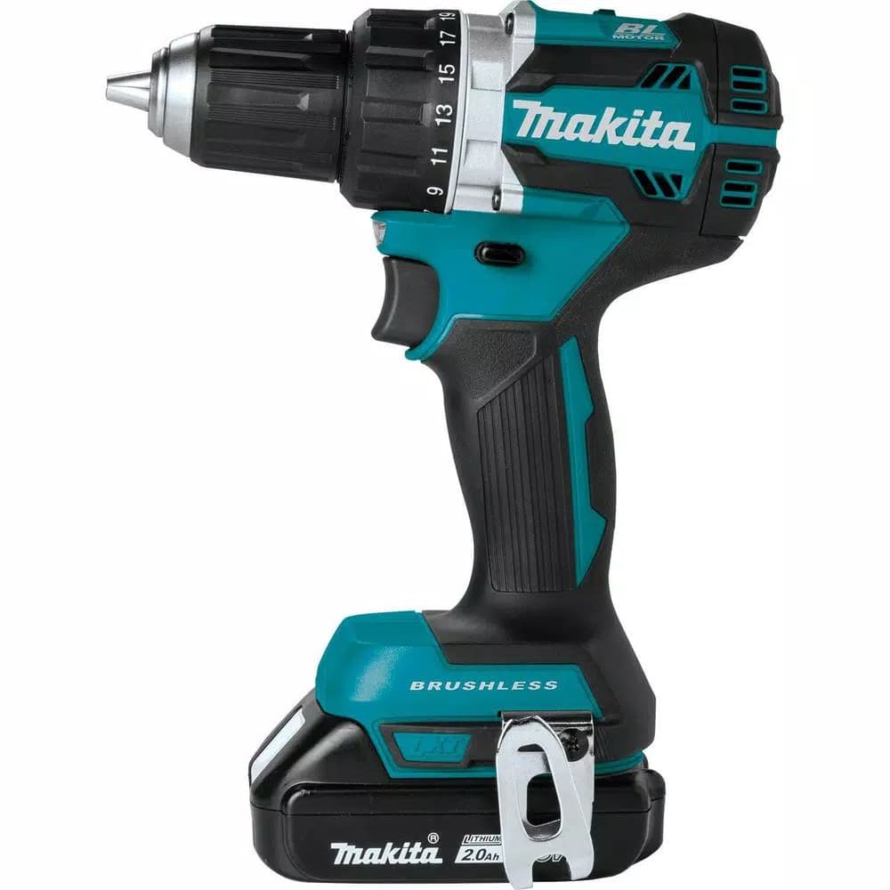 Makita 18V LXT Brushless 1/2 in. Driver-Drill Kit w/ (2) 2.0Ah Batteries, Charger & Bag