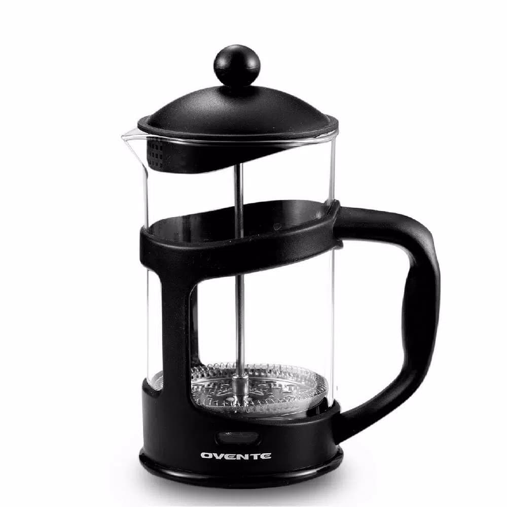 Ovente Electric Coffee Bean Grinder and 8-Cup French Press Coffee Maker Bundle, Black