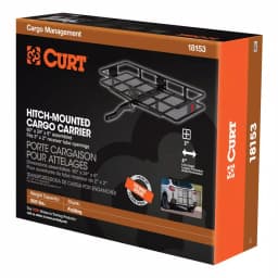CURT 60" x 24" Black Steel Basket Cargo Carrier with 2" Folding Shank, 500 lbs. Capacity thumbnail 13