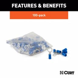 CURT Ring Terminals, 16-14 AWG Wire Gauge, 5/16 in Stud Size, Blue, 100-Pack thumbnail 3