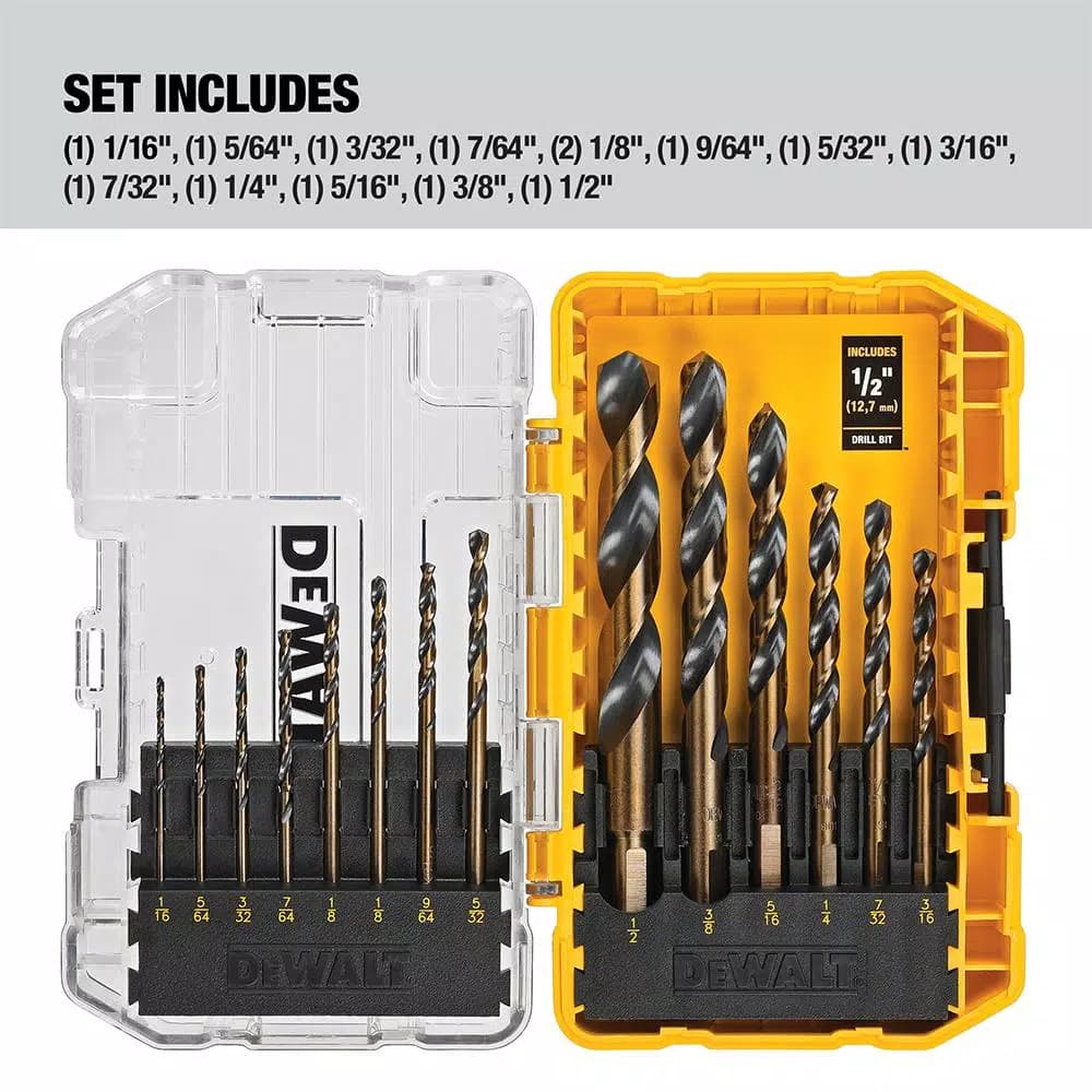 DEWALT 14-Piece Black Oxide Twist Drill Bit Set