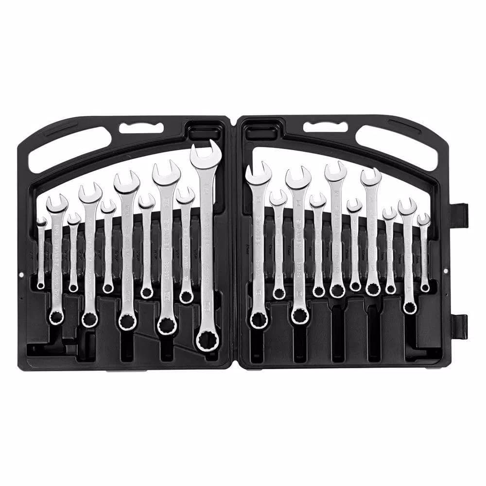 Stanley 20-Piece Satin Combination Wrench Set, Chrome Vanadium Steel