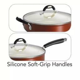 Tramontina Gourmet Deluxe 11 in. Aluminum Ceramic Nonstick Skillet with Glass Lid, Copper thumbnail 4