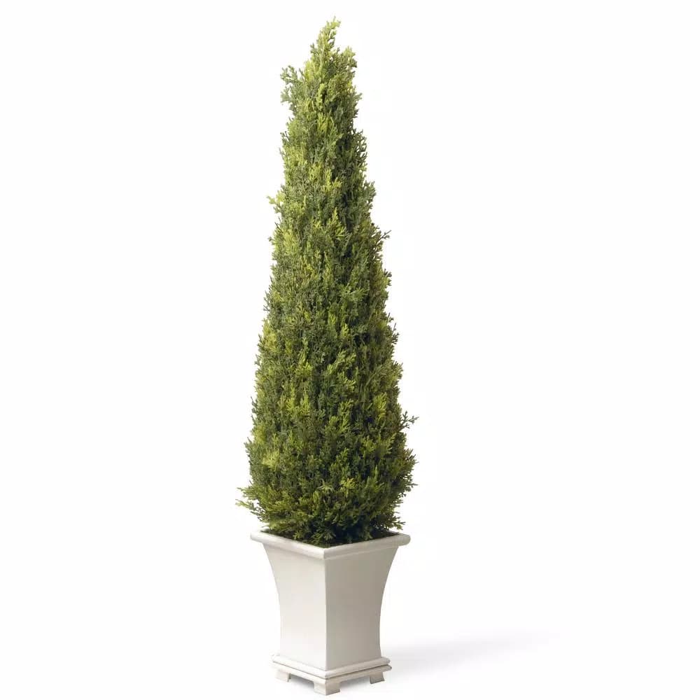 National Tree Company 42 in. Artificial Juniper Tree in White Pot - Indoor/Outdoor Topiary