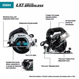 Makita 18V LXT Sub-Compact Brushless 6-1/2 in. Cordless Circular Saw (Tool Only) thumbnail 2