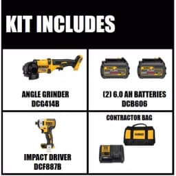 DEWALT FLEXVOLT 60V MAX Brushless 4-1/2 in. Angle Grinder Kit with (2) 6.0Ah Batteries & Impact Driver thumbnail 2