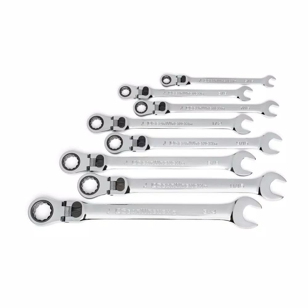 GEARWRENCH 8-Piece X-Large Locking Flex-Head Ratcheting Combination Wrench Set, SAE