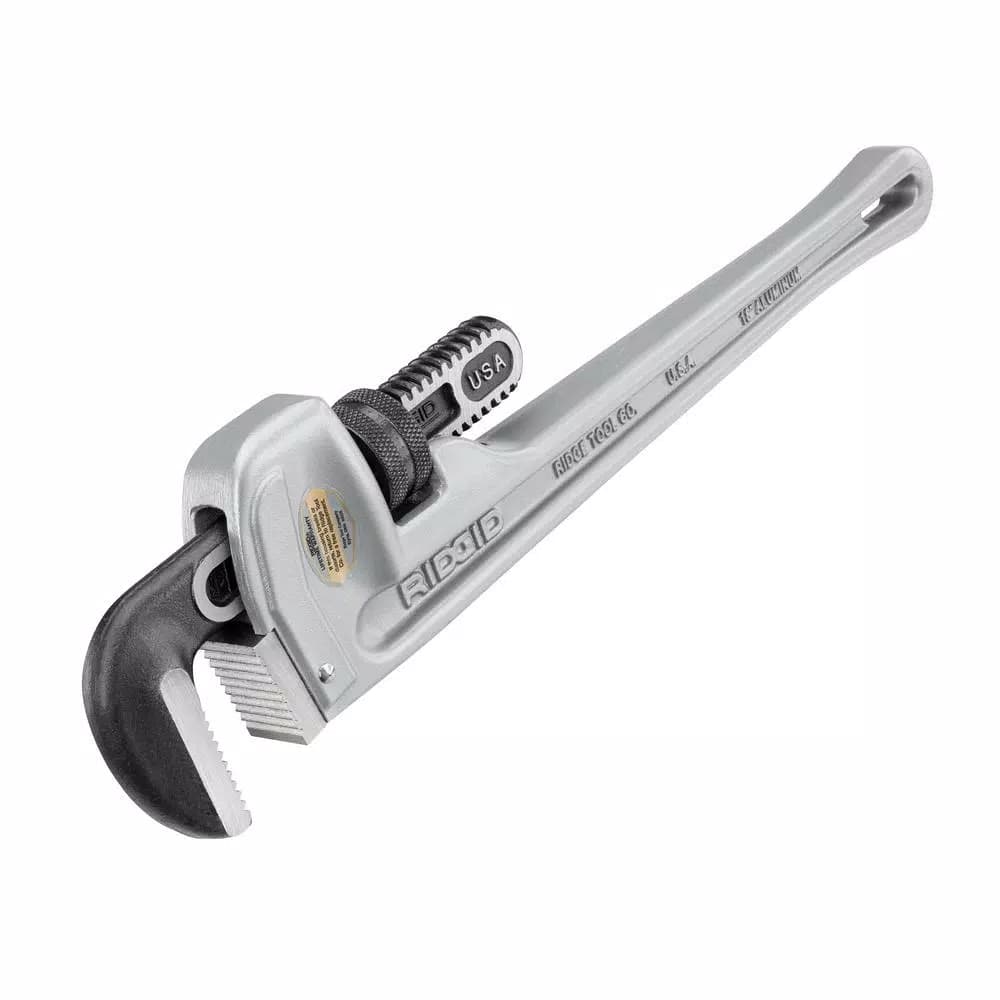 RIDGID 18 in. Aluminum Straight Pipe Wrench, 2.5 in. Capacity