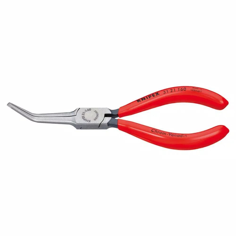 KNIPEX 6-1/4 in. Angled Long Nose Pliers with Extra Long Jaws