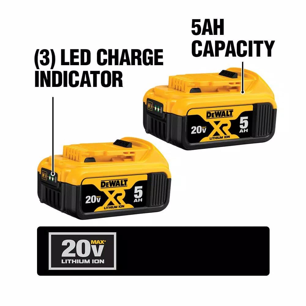 DEWALT 20V MAX XR Brushless 1/2 in. Drill/Driver Kit with (2) 5.0 Ah Batteries & Charger