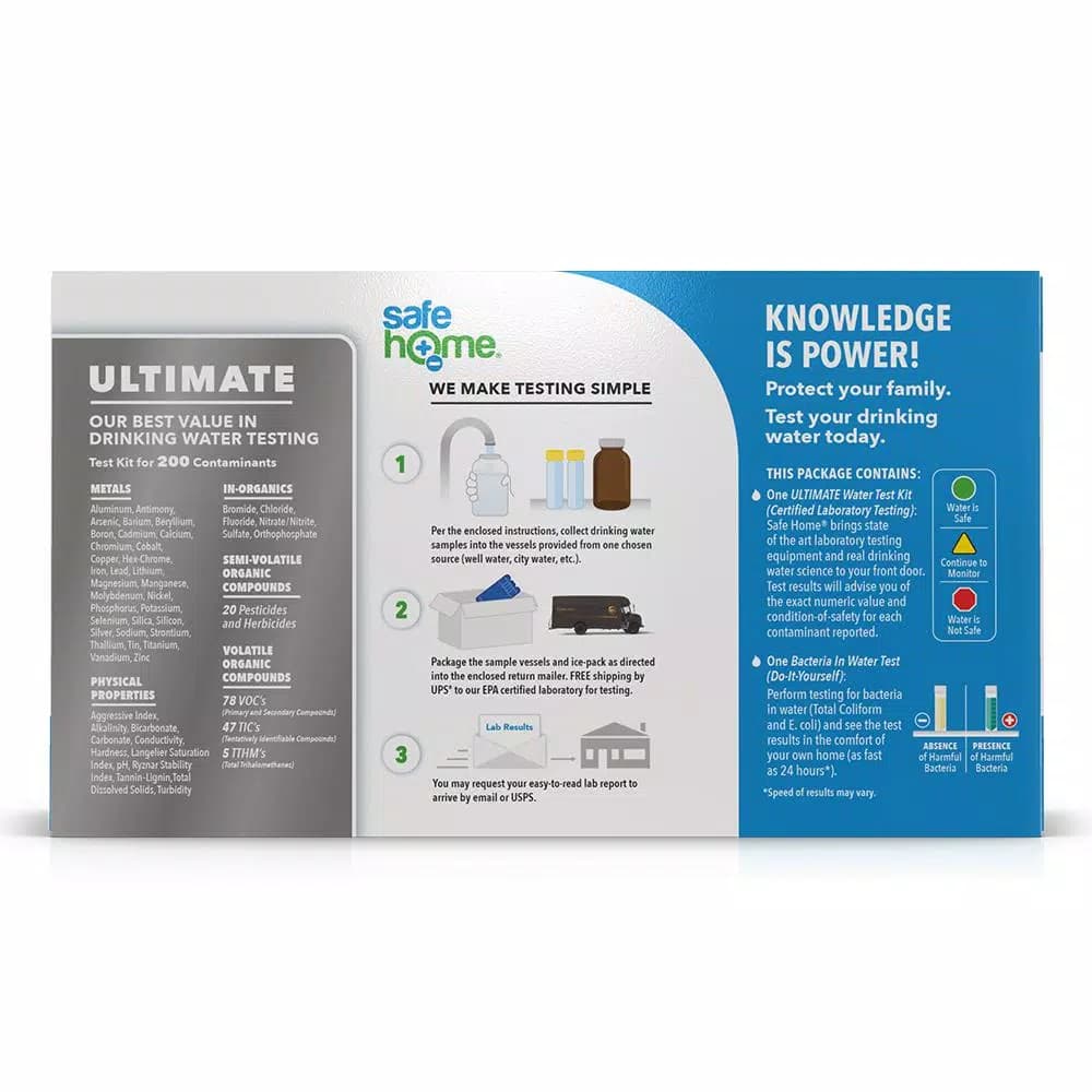 Safe Home Ultimate Drinking Water Test Kit - 200 Contaminants Tested at EPA Certified Laboratory