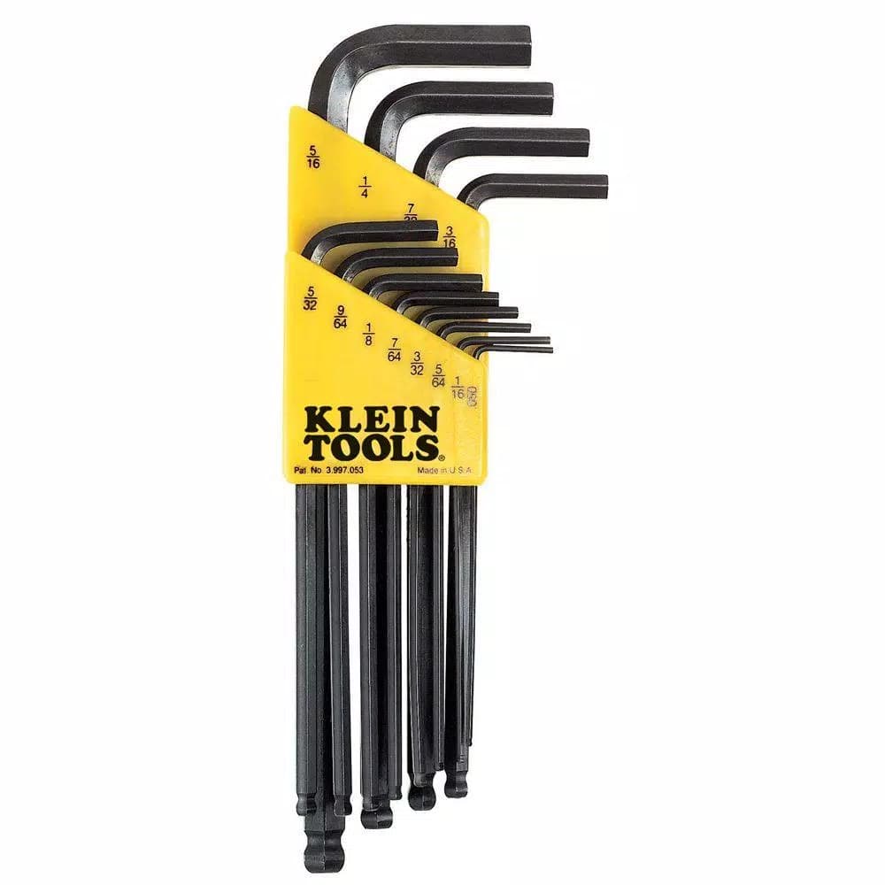 Klein Tools 12-Piece L-Style Ball-End Hex Key Set, SAE