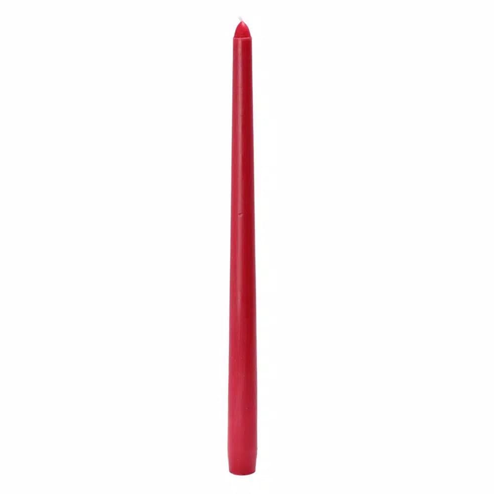 Zest Candle 12-Pack Red Taper Candles, 12 in. Height for Weddings and Holiday Decor
