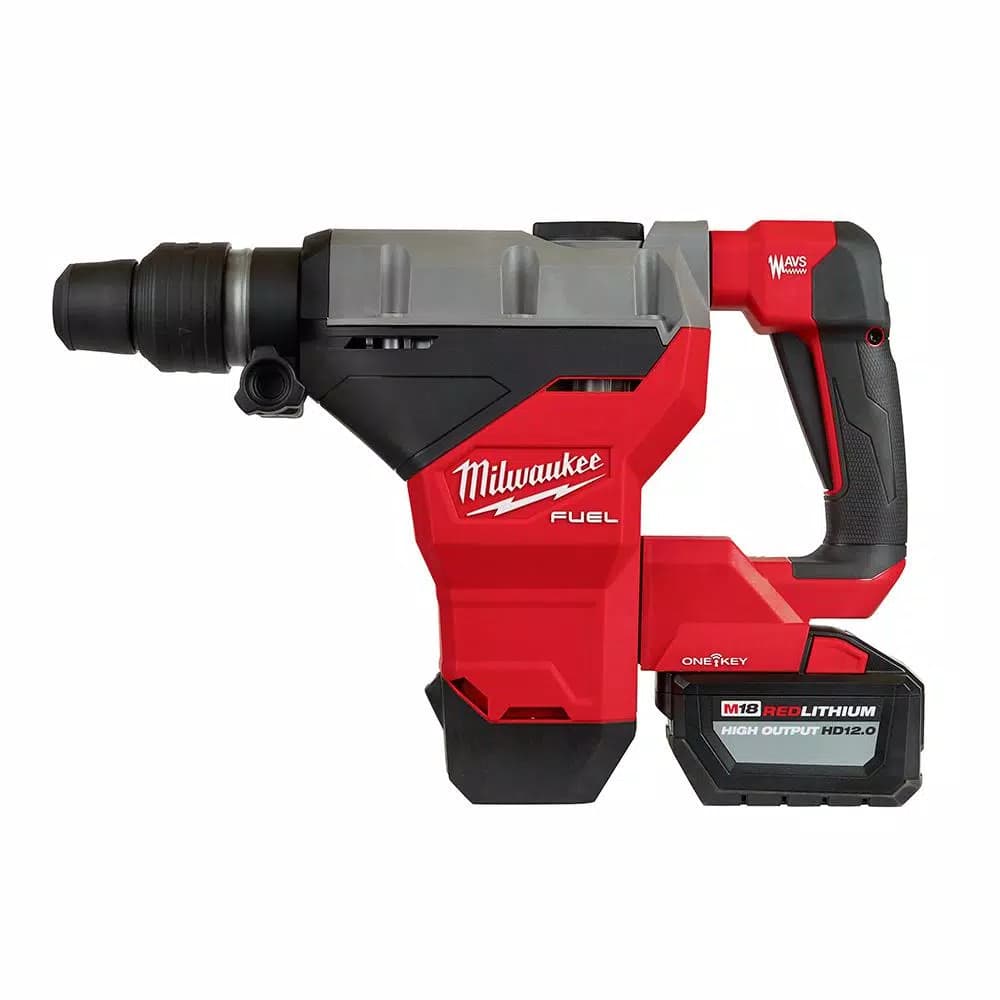 Milwaukee M18 FUEL 1-3/4 in. SDS-MAX Rotary Hammer Kit with 12.0 Ah Battery & ONE-KEY