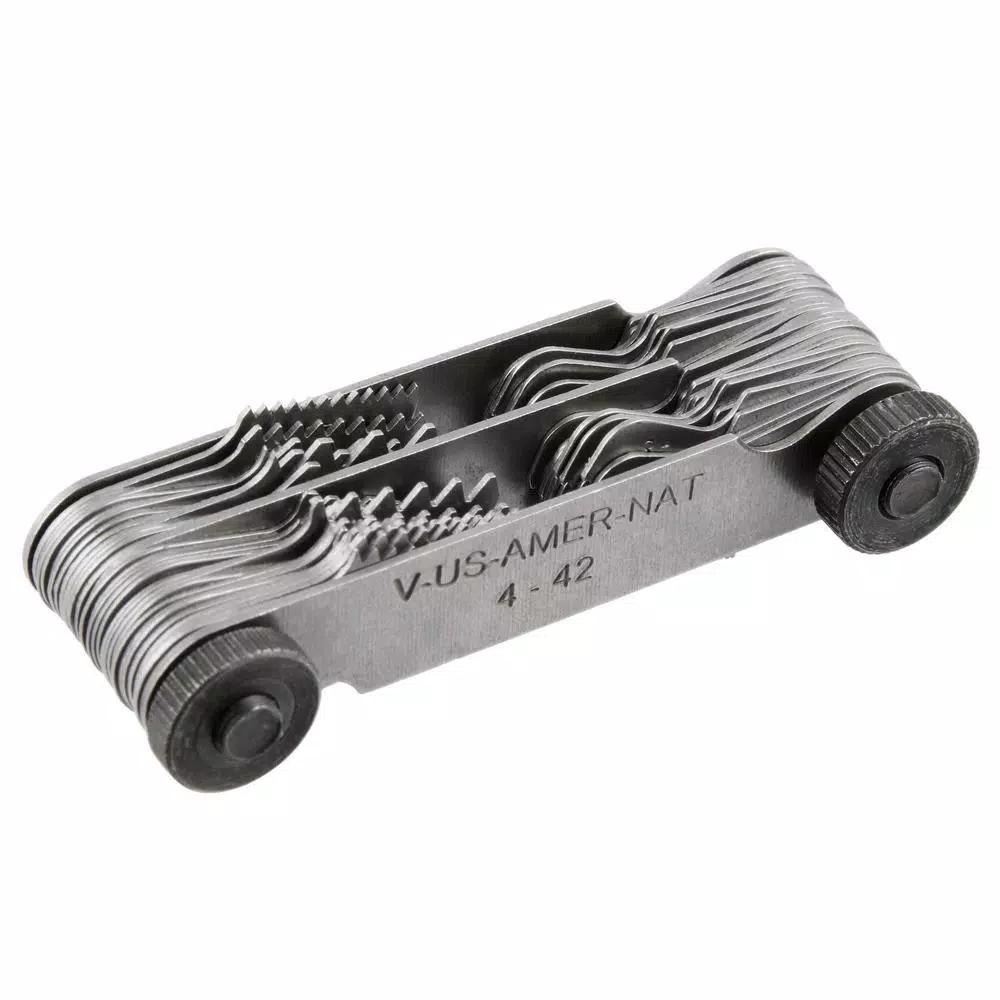 Grand Rapids Industrial Products Grip Thread Pitch Gauge - Dual Metric and SAE Stainless Steel Thread Counter