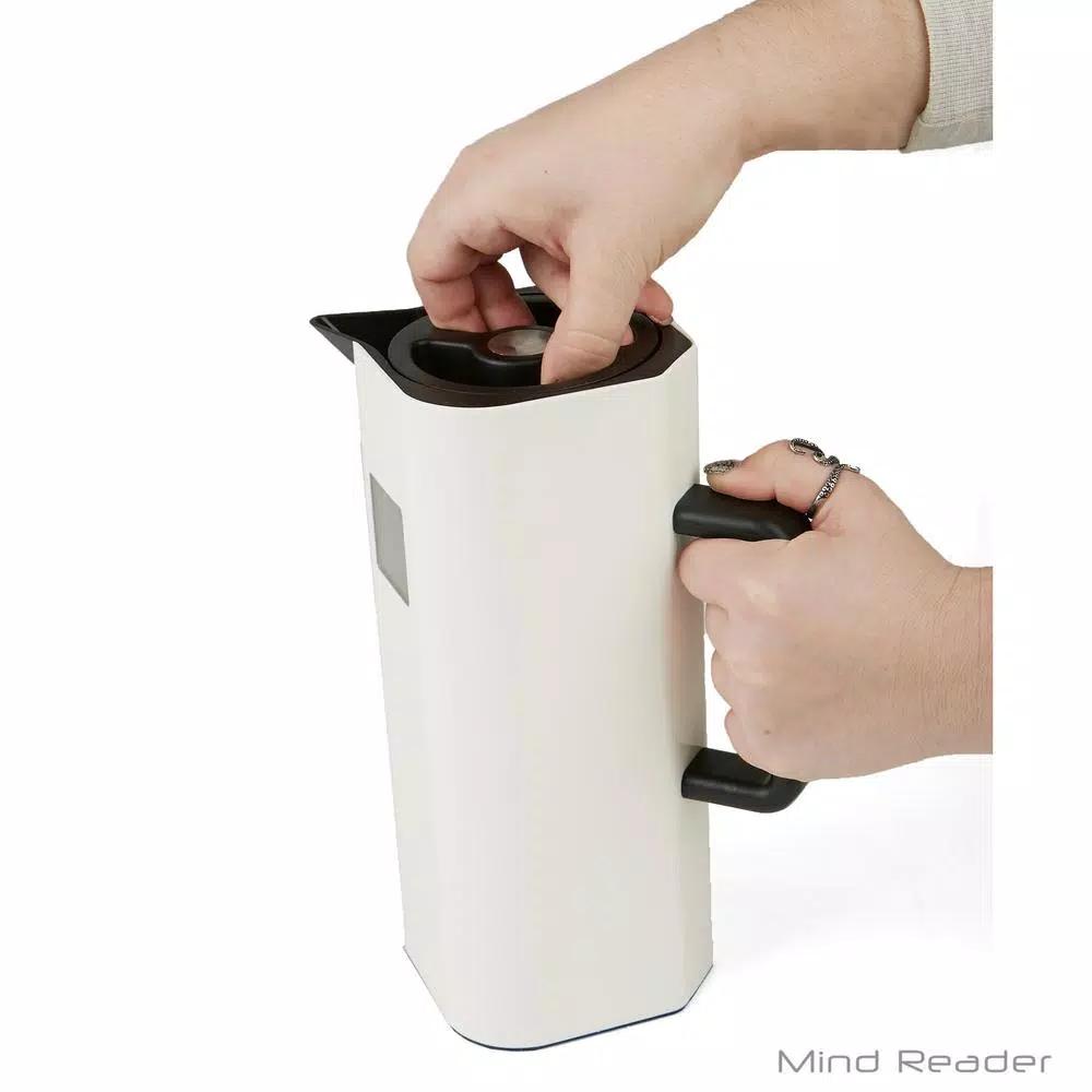Mind Reader White 4-Cup Double Wall Thermal Coffee Carafe with Digital Temperature Display