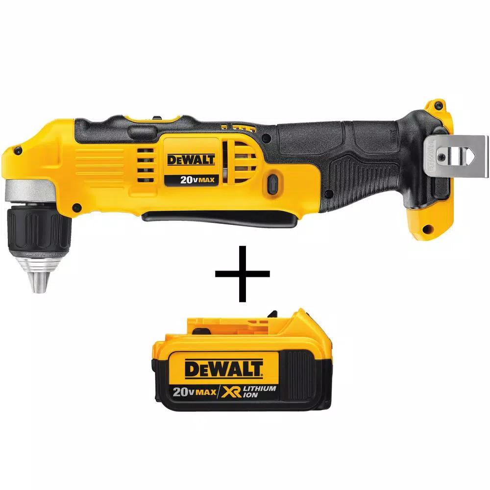 DEWALT 20V MAX Cordless 3/8 in. Right Angle Drill/Driver with 4.0Ah Battery