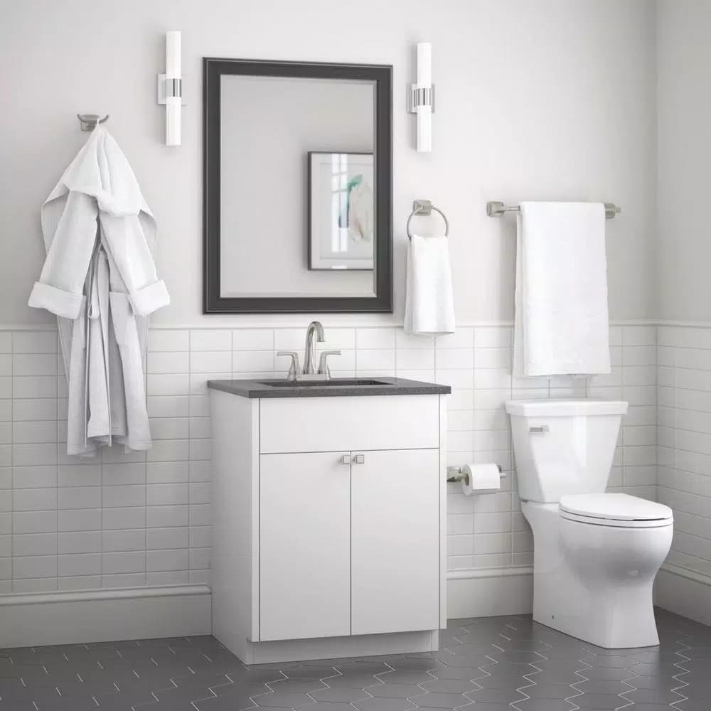 Delta Portwood Double Prong Towel and Robe Hook in SpotShield Brushed Nickel