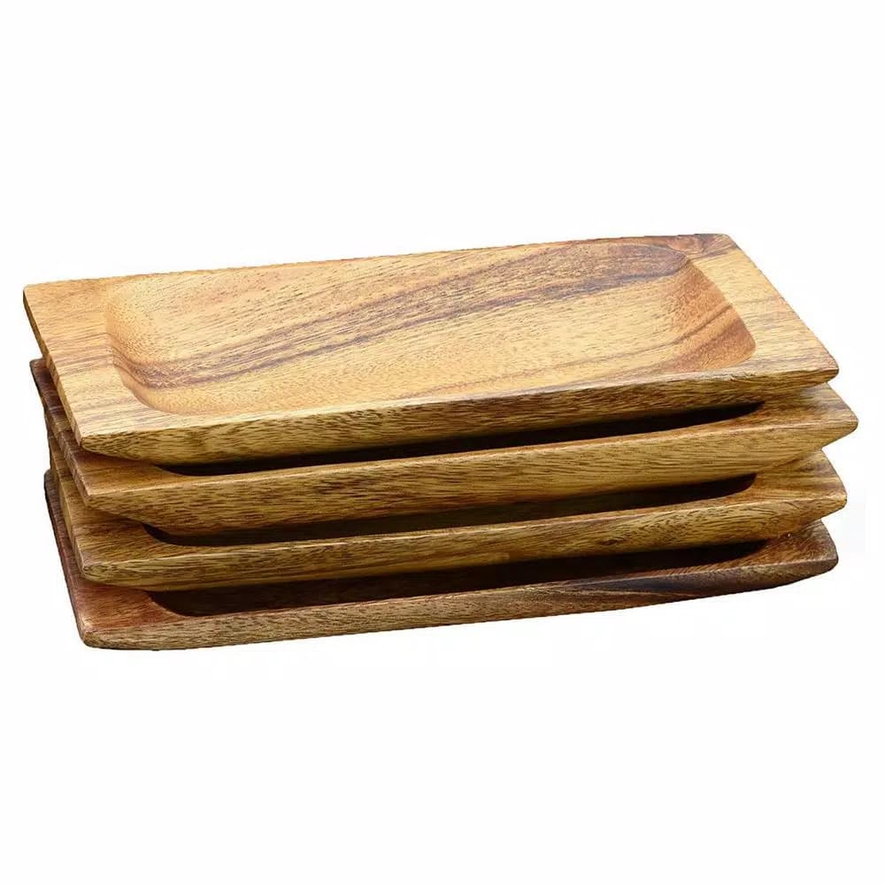 Acaciaware 4-Piece Acacia Hardwood Appetizer and Cheese Serving Tray Set