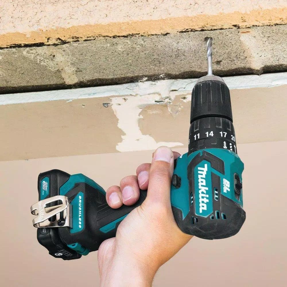 Makita 12V Max CXT Brushless 3/8 in. Cordless Hammer Driver-Drill Kit w/ (2) 2Ah Batteries, Charger & Case