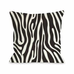 Unbranded One Bella Casa Raffi Zebra Black and White Graphic 16 in. x 16 in. Throw Pillow thumbnail 1