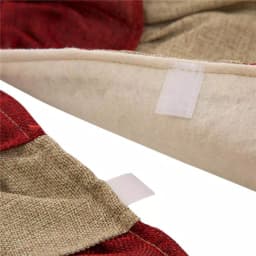 Glitzhome 48 in. Faux Burlap Christmas Tree Skirt - Red and Brown Striped Holiday Decor thumbnail 3