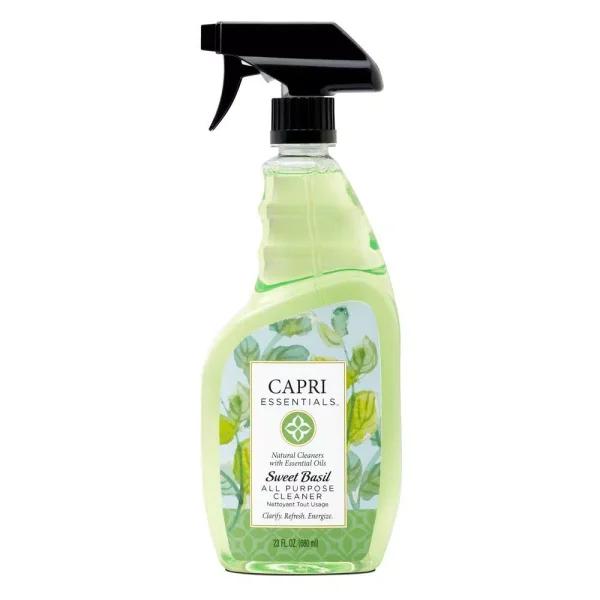 Capri Essentials Sweet Basil All-Purpose Cleaner, Plant-Based & Essential Oil Infused, 23 oz